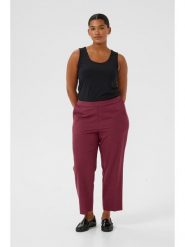 KAFFE curve Spodnie "Sakira" w kolorze bordowym rozmiar: 48. Czerwone spodnie materiałowe KAFFE curve, bez wzorów, z materiału. Za 130.99 zł.