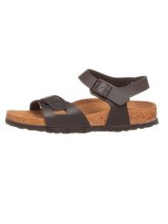 Birkenstock Skórzane sandały "Rio" w kolorze czarnym rozmiar: 36. Czarne sandały Birkenstock, bez wzorów, klasyczne, z otwartym noskiem, bez obcasa, bez zapięcia. Za 215.95 zł.