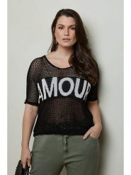 Curvy Lady Sweter w kolorze czarnym rozmiar: 44/46. Czarne swetry Curvy Lady, bez wzorów, z wiskozy, klasyczne, bez ramiączek. Za 119.40 zł.