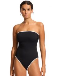 Seafolly Strój kąpielowy Beach Bound 11126DD077 Czarny. Czarne stroje jednoczęściowe Seafolly, bez wzorów, z syntetyku. Za 579.99 zł.