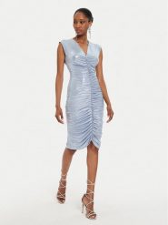 NORMA KAMALI Sukienka koktajlowa ST2243LMD80813 Niebieski Slim Fit. Niebieskie sukienki Norma Kamali, m, bez wzorów, z syntetyku, wizytowe, bez kołnierzyka, bez ramiączek. Za 579.99 zł.