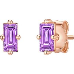 Glanzstücke München Srebrne kolczyki sztyfty srebro wysokiej próby Cyrkonia żółte złoto Kolczyki 1 ct Damski. Szare kolczyki Glanzstücke München, z cyrkonią, pozłacane. Za 119.99 zł.