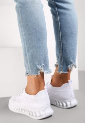 Białe Buty Sportowe Eudiopis. Białe buty sportowe lifestyle Renee, z aplikacjami, bez zapięcia. W wyprzedaży za 39.99 zł.