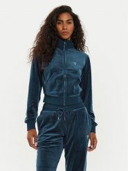 Guess Bluza V3BQ22 KBXI2 Niebieski Regular Fit. Niebieskie bluzy Guess, l, z aplikacjami, z syntetyku, bez kaptura. Za 179.99 zł.