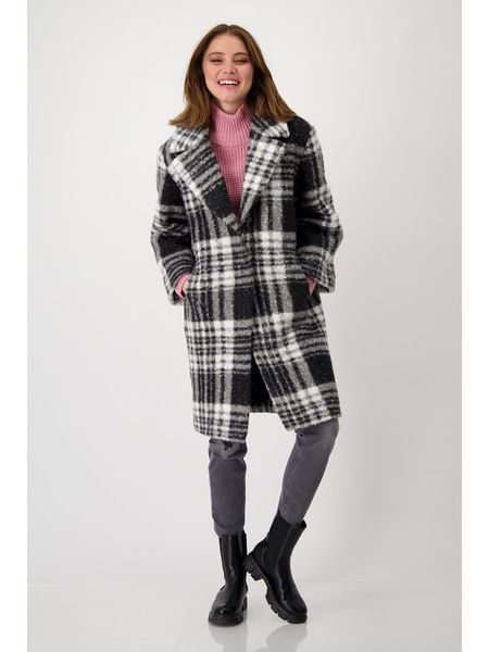 Monari Płaszcz przejściowy w kolorze czarno-białym rozmiar: 46. Czarne płaszcze Monari, bez wzorów, bez kaptura. Za 223.46 zł.