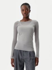 PINKO Bluzka 104653 A2CL Szary Regular Fit. Szare bluzki Pinko, xs, bez wzorów, z bawełny, bez kołnierzyka, bez ramiączek. Za 619.99 zł.