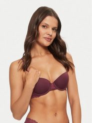 Calvin Klein Underwear Biustonosz z fiszbiną 000QF7577E Bordowy. Czerwone biustonosze Calvin Klein Underwear, bez wzorów, z syntetyku. Za 109.99 zł.