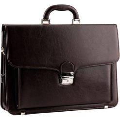 Elegancka teczka damska TIZANO T07 czekolada. Brązowe aktówki TIZANO, bez wzorów, ze skóry ekologicznej, duże. Za 205.00 zł.
