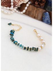 L'Atelier de Gaia Pozłacana bransoletka z perłami i opalami rozmiar: onesize. Białe bransoletki L'Atelier de Gaia, z opalem, pozłacane. Za 60.99 zł.