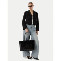 Torebka Calvin Klein. Czarne shopper bag Calvin Klein, bez wzorów, bez dodatków. Za 649.99 zł.