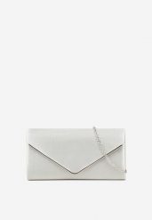 Srebrna Torebka Koktajlowa z Metaliczną Wstawką Devera. Szare torebki klasyczne Born2be, bez wzorów, eleganckie, na ramię, małe, bez dodatków. Za 49.99 zł.