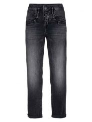 Herrlicher Dżinsy "Shyra" - Tapered fit - w kolorze czarnym rozmiar: W33. Czarne jeansy Herrlicher, bez wzorów, klasyczne, z podwyższonym stanem. Za 208.99 zł.