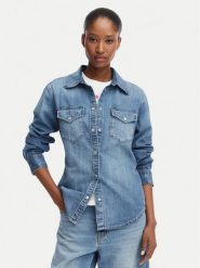 Tommy Jeans Koszula jeansowa DW0DW23486 Niebieski Regular Fit. Niebieskie koszule Tommy Jeans, xs, bez wzorów, z bawełny, bez kołnierzyka, bez ramiączek. Za 369.99 zł.