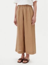 Max Mara Spodnie materiałowe Minnie 2516131018 Beżowy Relaxed Fit. Brązowe spodnie materiałowe Max Mara, bez wzorów, ze lnu. Za 1,049.00 zł.