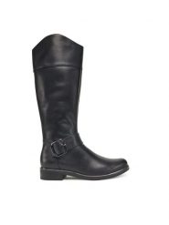 Caprice Oficerki 9-25517-45 Czarny. Czarne kozaki Caprice, bez wzorów, ze skóry, bez obcasa, na płaskiej podeszwie, bez zapięcia. Za 739.99 zł.
