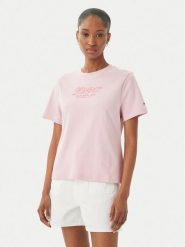 Tommy Hilfiger T-Shirt Logo Interlock WW0WW48707 Różowy jasny Regular Fit. Czerwone t-shirty Tommy Hilfiger, xl, bez wzorów, z bawełny, bez kołnierzyka, bez ramiączek. Za 209.99 zł.