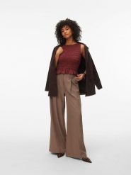 Vero Moda Top w kolorze bordowym rozmiar: L. Czerwone topy Vero Moda, l, bez wzorów, bez kołnierzyka, bez ramiączek. Za 86.95 zł.