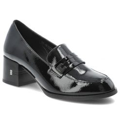 Czarne Półbuty Vinceza Eleganckie Obuwie Damskie. Czarne półbuty wsuwane VINCEZA, bez wzorów, z lakierowanej skóry, eleganckie, bez obcasa, na obcasie. Za 179.00 zł.