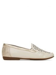 Rieker Mokasyny CEO-L6350-60 Beżowy jasny. Brązowe mokasyny Rieker, bez wzorów, ze skóry. Za 299.99 zł.