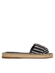 Tommy Hilfiger Klapki Canvas FW0FW09140 Granatowy. Niebieskie klapki Tommy Hilfiger, bez wzorów, z materiału, bez obcasa, bez zapięcia. Za 359.99 zł.