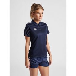 Koszulka sportowa damska Hummel Core XK Functional Polo. Niebieskie t-shirty sportowe Hummel, m, bez wzorów, z materiału, bez ramiączek. Za 110.00 zł.
