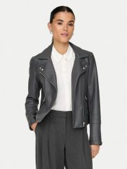 ONLY Kurtka z imitacji skóry Gemma 15153079 Szary Regular Fit. Szare kurtki ONLY, bez wzorów, ze skóry, bez kaptura. Za 159.99 zł.