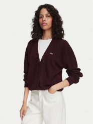 Lacoste Kardigan AF4143 Brązowy Regular Fit. Brązowe swetry Lacoste, bez wzorów, z bawełny, bez ramiączek. Za 729.99 zł.