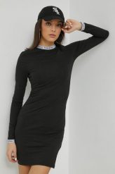 Tommy Jeans sukienka kolor czarny mini dopasowana. Czarne sukienki Tommy Jeans, l, bez wzorów, z bawełny, bez kołnierzyka, bez ramiączek, maxi, dopasowane. Za 399.99 zł.