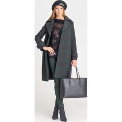 PŁASZCZ ARMANI EXCHANGE W KRATĘ. Czarne płaszcze Armani Exchange, l, z aplikacjami, bez kaptura. Za 734.50 zł.