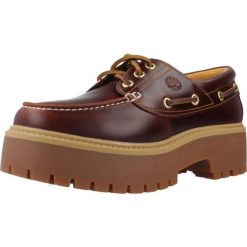 Buty sportowe Kobieta TIMBERLAND STST BOAT SHOE BURG, Wide. Brązowe buty treningowe Timberland, na lato, bez wzorów, ze skóry, bez zapięcia. Za 665.65 zł.
