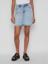 Vila Spódnica jeansowa Kaja 14084735 Niebieski Regular Fit. Niebieskie spódnice Vila, bez wzorów, z bawełny, mini. Za 129.99 zł.