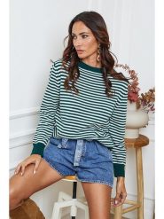 So Cachemire Sweter "Dweg" w kolorze zielono-białym rozmiar: M. Zielone swetry So Cachemire, m, bez wzorów, z kaszmiru, bez ramiączek. Za 218.57 zł.