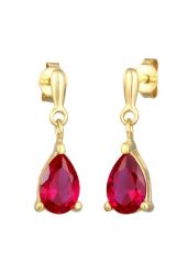 Elli Damska zawieszka do uszu kropla z syntetycznym Rubinem z pozłacanego srebra próby 925 Sterling Silver Kolczyki 1 ct Damski. Szare kolczyki Elli, z rubinem, pozłacane. Za 248.99 zł.