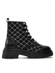 Aldo Botki Marthia 13837969 Czarny. Czarne botki Aldo, bez wzorów, z materiału, bez obcasa, na płaskiej podeszwie, bez zapięcia. Za 339.99 zł.