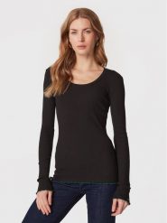 Tommy Hilfiger Bluzka Frill Rib Scoop WW0WW37553 Czarny Slim Fit. Czarne bluzki Tommy Hilfiger, xxl, bez wzorów, z bawełny, bez kołnierzyka, bez ramiączek. Za 239.00 zł.