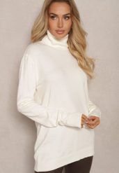 Jasnobeżowy Klasyczny Golf Longsleeve z Dodatkiem Wiskozy Leriona. Brązowe swetry Renee, m, bez wzorów, z jeansu, eleganckie, bez ramiączek. W wyprzedaży za 39.99 zł.