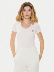 Guess T-Shirt W2YI45 J1314 Różowy Slim Fit. Czerwone t-shirty Guess, l, z aplikacjami, z bawełny, bez kołnierzyka, bez ramiączek. Za 89.99 zł.