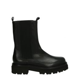 SZTYBLETY Z WYSOKĄ CHOLEWKĄ 3269 WEST NERO. Botki Venezia, bez wzorów, ze skóry, przed kolano, bez obcasa, bez zapięcia. Za 329.00 zł.