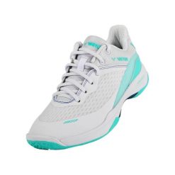 Buty do badmintona damskie Victor A900F. Białe buty treningowe Victor, bez wzorów, z materiału, bez zapięcia, na fitness i siłownię. Za 619.30 zł.