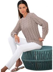 Heine Sweter w kolorze szarobrązowym rozmiar: 38. Brązowe swetry Heine, bez wzorów, bez ramiączek. Za 79.40 zł.