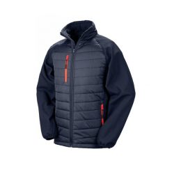 Kurtka puchowa z recyklingu Result Softshell Black Compass Softshell. Niebieskie kurtki RESULT, m, bez wzorów, z materiału, bez kaptura. Za 218.40 zł.