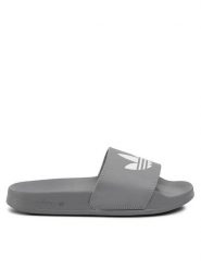 Adidas Klapki adilette Lite FU7592 Szary. Szare klapki adidas, bez wzorów, ze skóry, sportowe, bez obcasa, bez zapięcia. Za 139.99 zł.
