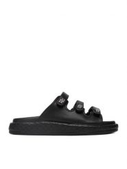 Badura Klapki EO-ALICE-LT0226-26-305 Czarny. Czarne klapki Badura, bez wzorów, ze skóry, bez obcasa, bez zapięcia. Za 359.99 zł.