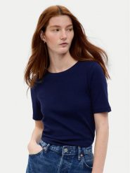 Gap T-Shirt 540635-02 Granatowy Slim Fit. Niebieskie t-shirty GAP, xxs, bez wzorów, z bawełny, bez kołnierzyka, bez ramiączek. Za 49.99 zł.