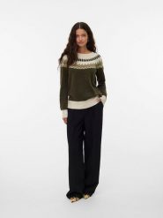 Vero Moda Sweter w kolorze khaki rozmiar: XS. Brązowe swetry Vero Moda, xs, bez wzorów, z wełny, bez ramiączek. Za 87.40 zł.