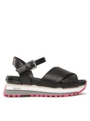Liu Jo Sandały Maxi Wonder 11 BA3163 PX298 Czarny. Czarne sandały Liu Jo, bez wzorów, ze skóry, bez obcasa, na płaskiej podeszwie, bez zapięcia. Za 879.99 zł.
