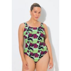 Damskie Strój kąpielowy jagody bez miękkich miseczek okrągły dekolt. Stroje jednoczęściowe Ulla Popken, bez wzorów, z elastanu, sportowe. Za 199.99 zł.