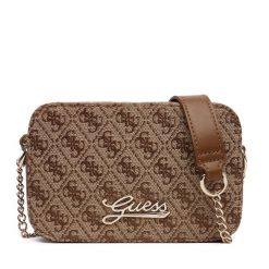 Torebka Guess. Brązowe kopertówki Guess, z aplikacjami, wizytowe, bez dodatków. Za 219.99 zł.