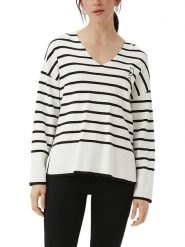 S.Oliver Sweter w kolorze biało-czarnym rozmiar: 38. Białe swetry S.Oliver, s, bez wzorów, bez ramiączek. Za 152.99 zł.