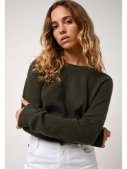 AUTHENTIC CASHMERE Kaszmirowy sweter "Etret" w kolorze khaki rozmiar: L. Brązowe swetry AUTHENTIC CASHMERE, l, bez wzorów, z kaszmiru, bez ramiączek. Za 347.99 zł.